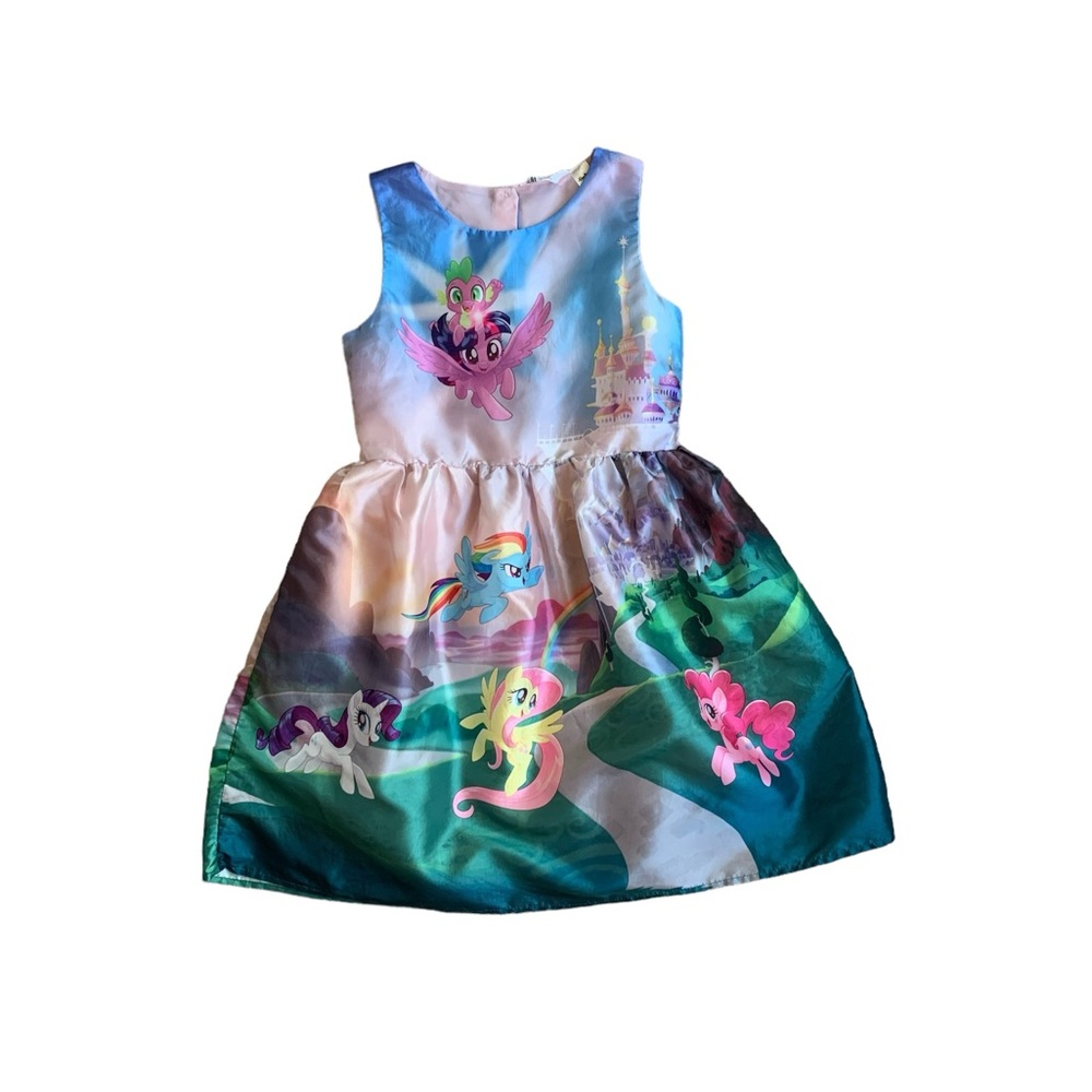 H&M Girls My Little Pony Multicolor Satin Party Dress